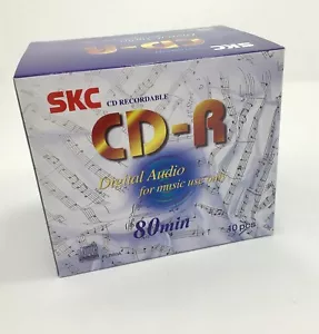 SKC CD-R Consumer Audio 80 minute Blank Music CD-A Plastic Case 10 Pack - Picture 1 of 3