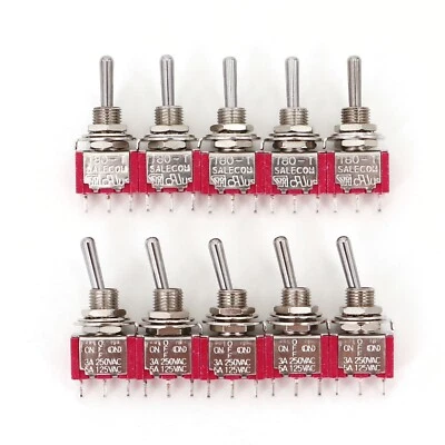 Mini interruptor de palanca momentáneo de un lado 10 piezas con mango estándar ON-OFF-MOM Foto 1 de 4
