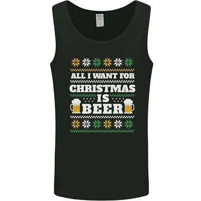 All I Want for Christmas Beer Funny Alcohol Xmas Mens Vest Tank Top - Image 1 of 2