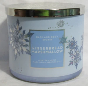 Bath & Body Works 3-wick 14.5 oz Jar Scented Candle GINGERBREAD MARSHMALLOW - Picture 1 of 3
