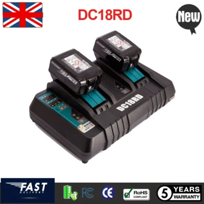 Twin Port For Makita DC18RD 240V 18V LXT LI-ION Rapid Battery Charger Dual Port