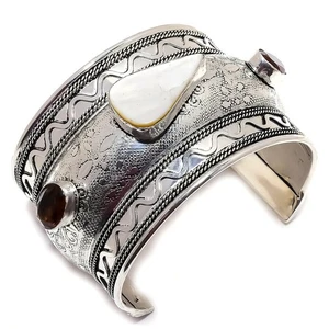 Bracciale in argento sterling 925 con topazio fumé regolabile - Foto 1 di 5