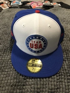 New Era weiß/blau Team USACircle 59FIFTY eng anliegende Mütze LT 7 5/8 - Bild 1 von 9