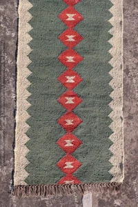 Moroccan Vintage Kilim Rug aztec kilim Runner Wool Jute Rug Stair kilim rug - Picture 1 of 6
