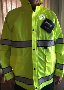 NUEVO ABRIGO LLUVIA CHAQUETA AZUL PARA TODAS LAS ESTACIONES B.DRY IMPERMEABLE ALTA VISIBILIDAD 26950 3X Alto - Imagen 1 de 8