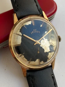 VINTAGE HERREN ARMBANDUHR TELLUS 17 JEWELS AU CORTEBERT 60 1ST PRIX OBSERVATOIRE - Bild 1 von 21