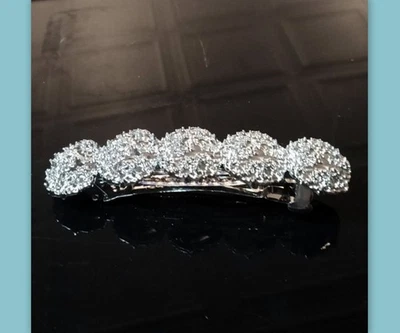 Cordón de pelo grande de metal clip francés texturizado plata tono dorado pepita gruesa Foto 1 de 4