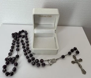 Katholischer Vatikan Geschenk Italien lila Murano Glas Rosenkranz Einzelhandel 105 $ - Bild 1 von 8