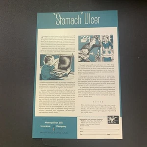 Vintage 1956 Metropolitan Life Insurance Stomach Ulcer Ad Advertisement - Picture 1 of 2