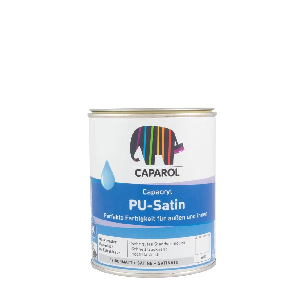 Caparol Capacryl PU Satin 0,75L weiß, seidenmatt, PU Acryllack - Bild 1 von 1