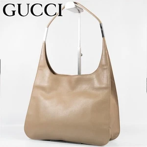 GUCCI One-Shoulder Bag Beige Leather Used Excellent+ Japan - Picture 1 of 19