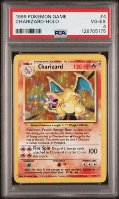 PSA 4 1999 Base Set Charizard 4/102 Holo Foil Rare Pokemon WOTC Unlimited - Image 1 of 2