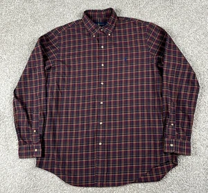 Ralph Lauren Shirt Mens Large Red Plaid Button Up Long Sleeve Cotton Pony Casual - Picture 1 of 10