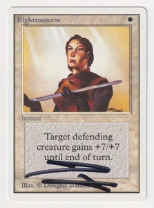 Signed Righteousness MP Unlimited Artist Douglas Shuler 1993 WOTC MTG Magic Rare - Picture 1 of 2