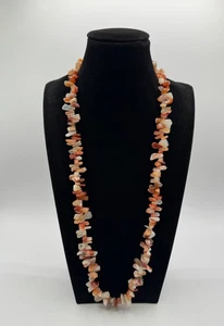 Natürliche orange Achat Perlenkette - Bild 1 von 5