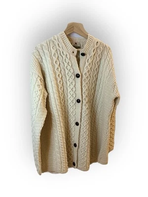 Mujer’s CARRAIGDONN Tejido Irlandés Pescador’s Cardigan Suéter Lana Talla XXL Foto 1 de 4