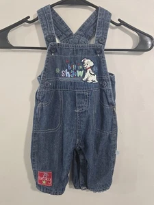 Y2K Vintage Walt Disney 101 Dalmatians Denim Overalls Youth Baby Size 12 Months - Picture 1 of 5