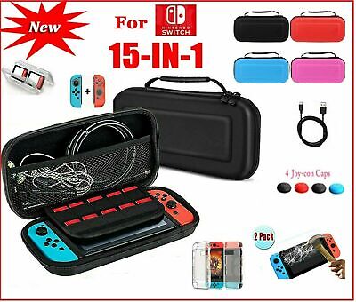 Nintendo Switch Travel Case Storage Bag+Screen Protector+Cover Accessories • 15.74£