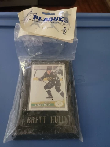 Dallas Stars Brett Hull NHL Pro Plaque Hockey Card Wood Frame New Cover
