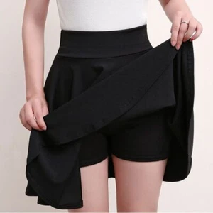 Women's Basic Shorts Skirt Fashion Casual Mini Skater Pleated Fluffy Skirt - Picture 1 of 42
