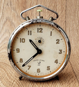 Vintage Original FAVRE-LEUBA JAZ Antique Table Alarm Clock In Working Condition.