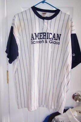 Camisa de béisbol de manga corta para hombre Bike XL blanca y azul marino Foto 1 de 4