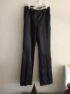 Pantalones Roberto Cavalli Mezcla Lana/Aspecto Satinado Negros Talla 40 (USA 6) Foto 1 de 4