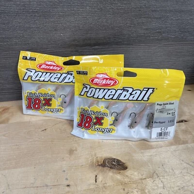 2 Pack Berkley PowerBait Fishing - 1/8 Oz Pre-Rigged Swim Bait - 2" Pogy Shad - Image 1 of 3