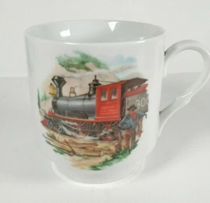 Taza de café de cerámica Baviera Schumann Arzberg tren Canadá 1886 Alemania - Imagen 1 de 5