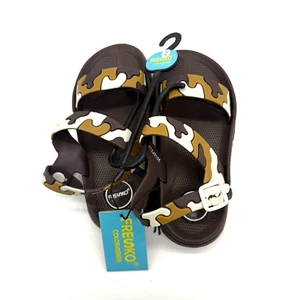 Boy's Toddler Outdoor Strapped Sandals Brown and White Camo size 12 - Picture 1 of 7