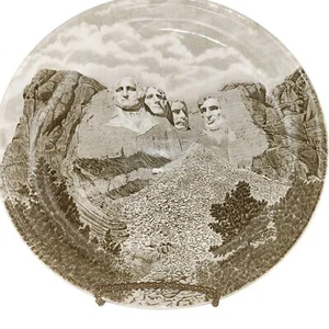 Mount Rushmore ~ Historical Landmark ~ decorative plate ~ 10 3/4” ~ Johnson Bros - Picture 1 of 5