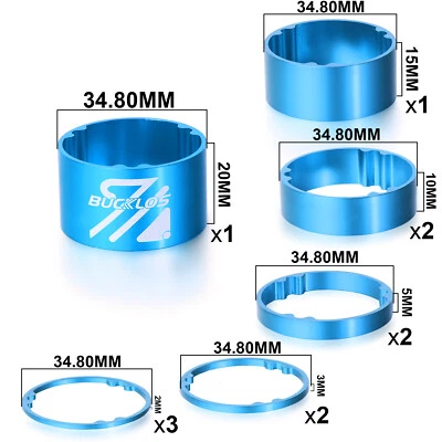 Espaciador de auriculares para bicicleta MTB de aluminio de 1-1/8" 2/3/5/10/15/20 mm vástago arandelas de horquilla delanteras Foto 1 de 4