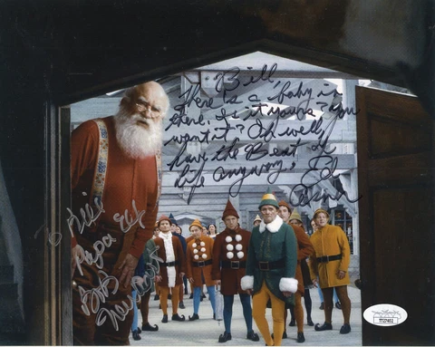 BOB NEWHART+ED ASNER authentic hand signed 8x10 photo        ELF        To Bill Cover