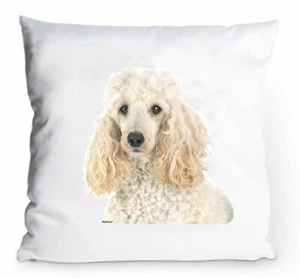 Kissenbezug 40x40cm - weißer Pudel - Portrait Dog Hund Deko Kissen - Bild 1 von 1