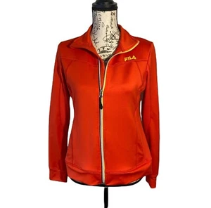 Fila Sport Zip Up Running Track Performance Jacket Orange Size Medium - Bild 1 von 10