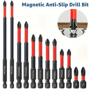 6Pcs Magnetic Anti-Slip Drill Bit Set: S2 Steel, Phillips & Impact Bits for Elec - Picture 1 of 12