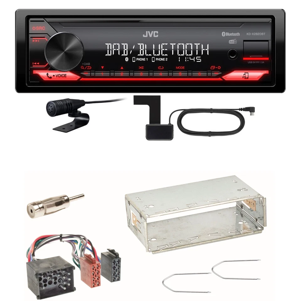 JVC KD-X282DBT Bluetooth Digitalradio USB Einbauset für BMW E30 E34 E32 - Bild 1 von 1