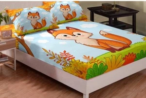 Erosebridal Cartoon Fitted Sheet, Cute Fox Bedding Set Twin Size, Kids Boys Girl - Picture 1 of 1