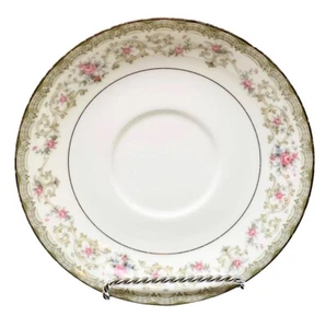 Noritake EDGEWOOD 5807 Porcelain Tan Pink Flowers Saucer - Picture 1 of 5