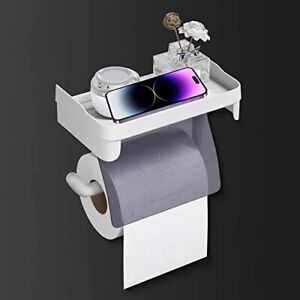 Toilet Paper Holder with Shelf â€“ Wall Mount Tissue Roll Holders for Toilets M.