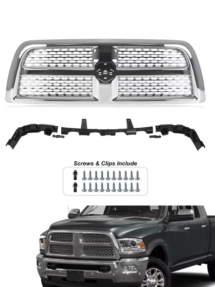 Front Bumper Grille Grill For 2010-2018 Ram 2500/3500 Chrome 68147353AA - Image 1 of 4