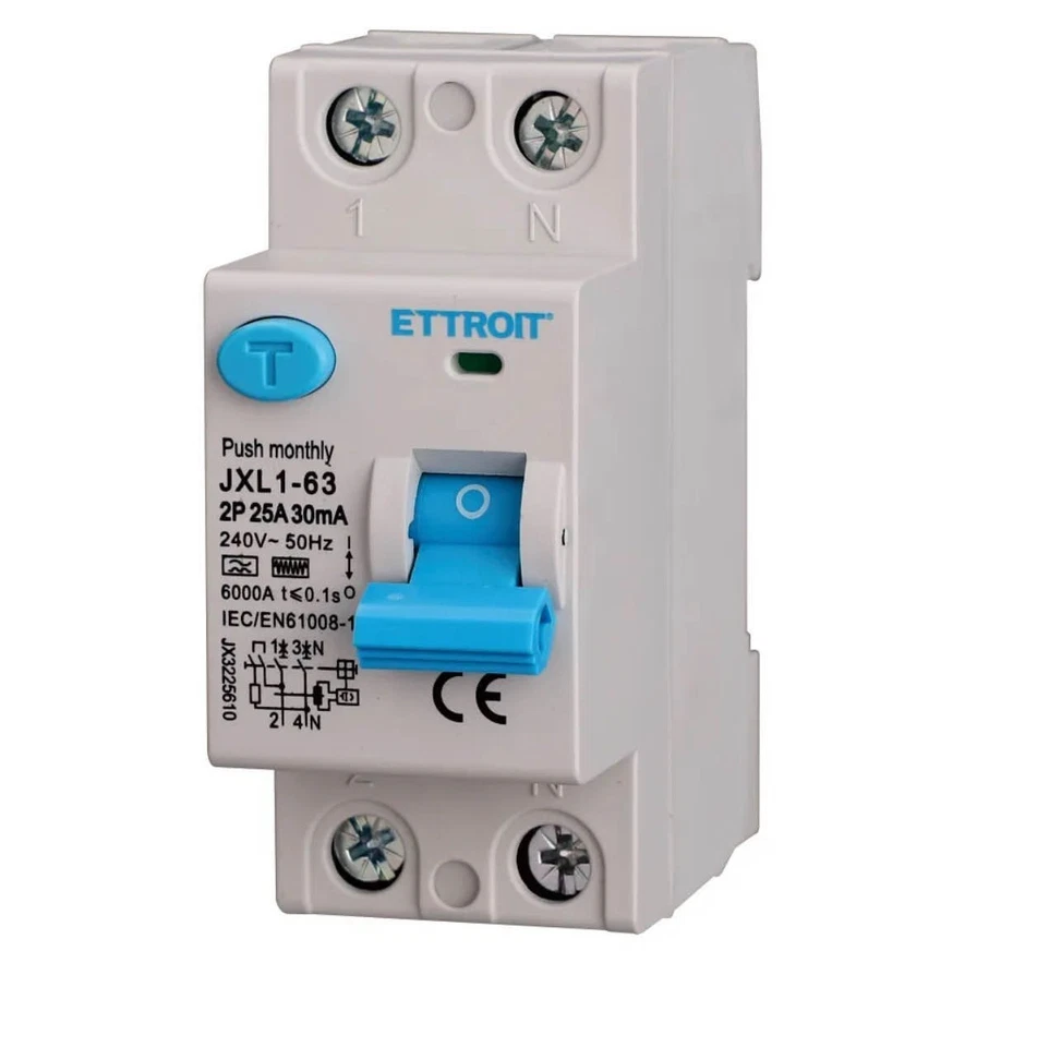 ETTRO-IT Interruttore differenziale puro 2P 25A 30mA 6kA Tipo F - ETTROIT 2 MODULI DIN