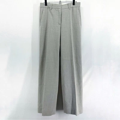 Aritzia Babaton Grey Wool Pleated High Rise Wide Leg Tailored Dress Pants Size 4 - Image 1 of 4