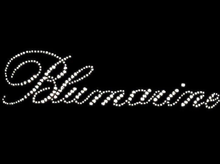3x Blumarine words Hotfix Rhinestone Transfer Iron On  Hotfix Crystal Diamond - Image 1 of 1