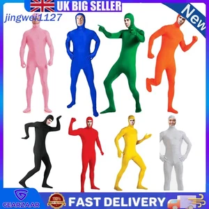 Men&Women Invisible Morph Suit Party Costume Dress Full Body Spandex Open Face - Picture 1 of 16