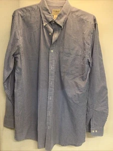 Lands' End Hemd Herren Medium Tall Blau Micro Kariert Langarm Button-Down - Bild 1 von 10