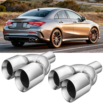Dual Exhaust Pipe Tail Muffler Tip Throat Tailpipe For Mercedes-Benz CLA 250 AMG - Image 1 of 4