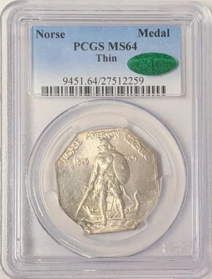 Medalla nórdica delgada 1925 - PCGS MS64 CAC Foto 1 de 2