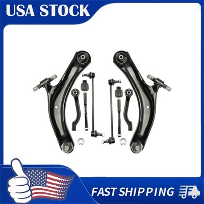 8x Front Lower Control Arms Stabilizer Links Tie Rods For Nissan Rogue Select - Image 1 of 4