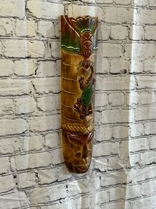 50cm Owl Hand Carved Fair Trade Wooden Animal Wall Art Wall Hang Mask Design 3 - Picture 1 of 6
